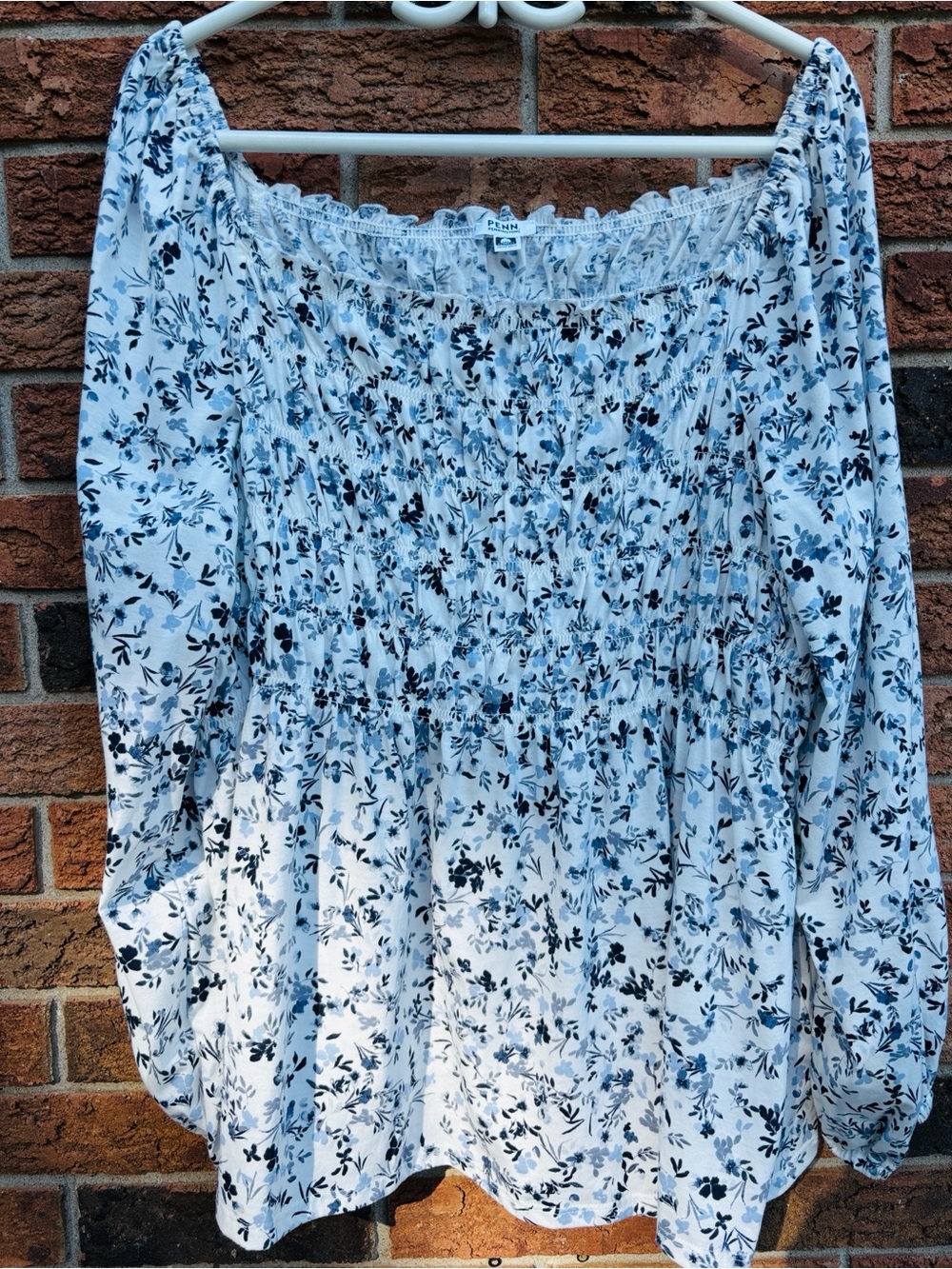 PENN plus size cotton blend floral blouse